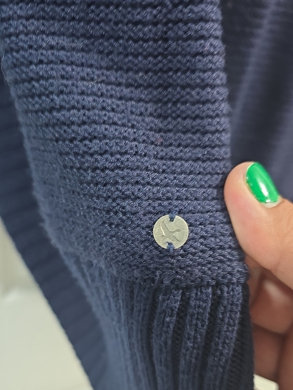 Eddie Bauer Dark Navy Open-Front Ribbed Cardigan - Picture 7 of 9
